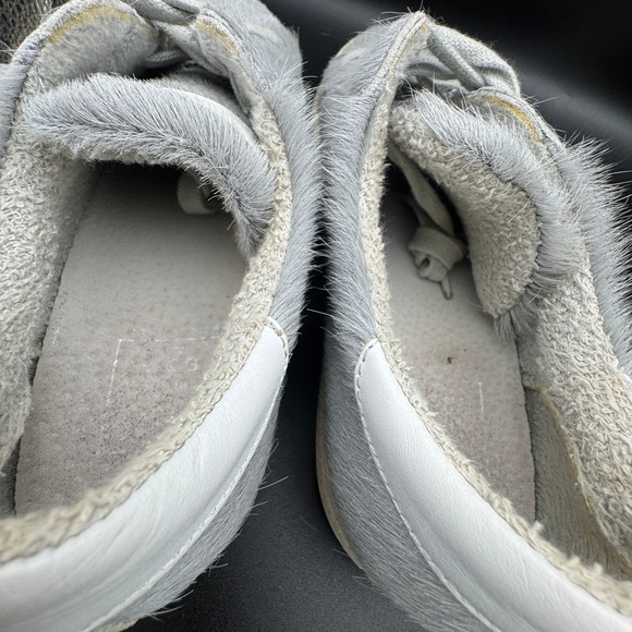 The Shoe Box Womens 8.5 Grey Genuine Calf Hair Sneakers Made in Italy Low Top - Picture 7 of 14